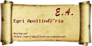 Egri Apollinária névjegykártya